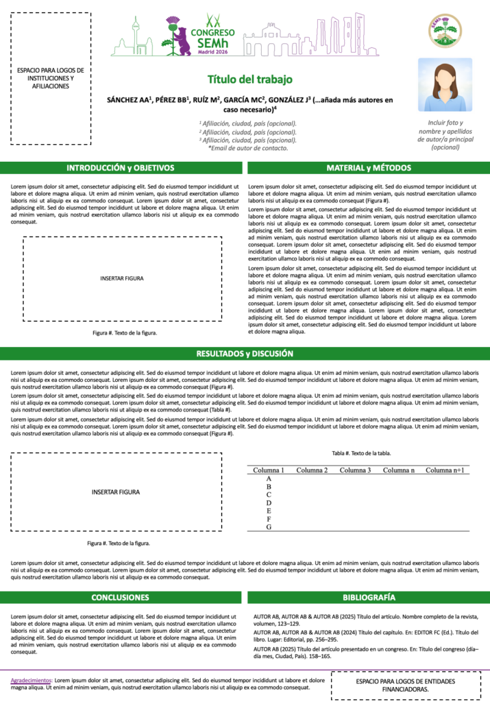 xx congreso semh plantilla póster 70x100 cm